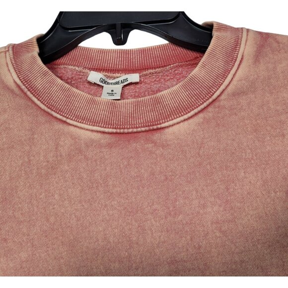 Goodthreads Women's Heritage Fleece Beefy Crewneck Sweatshirt Pink Acid Wash L - Picture 5 of 11